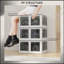 Bacs de rangement empilables avec couvercles, roulettes et pliables, blanc-785147171