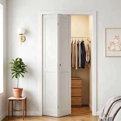 Porte pliante à 2 panneaux creux de 24 po x 80 po CHIC Mode Doors avec trousse de quincaillerie d'installation