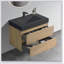 Meuble-lavabo mural 30 po en chêne naturel avec lavabo, grand meuble-lavabo flottant mural