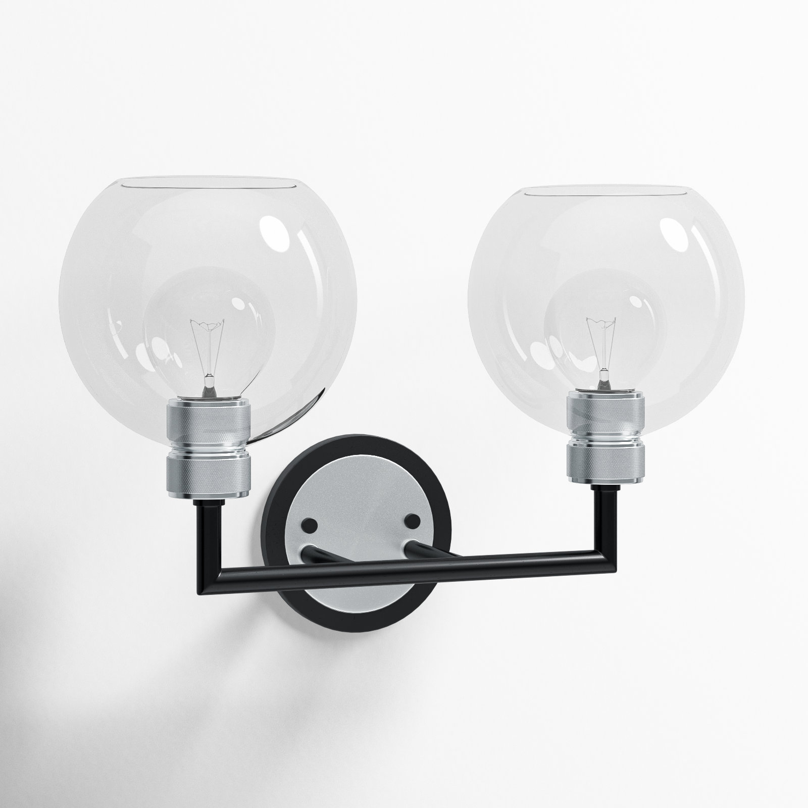 Davian 2 Light Transparent Dimmable Vanity Light