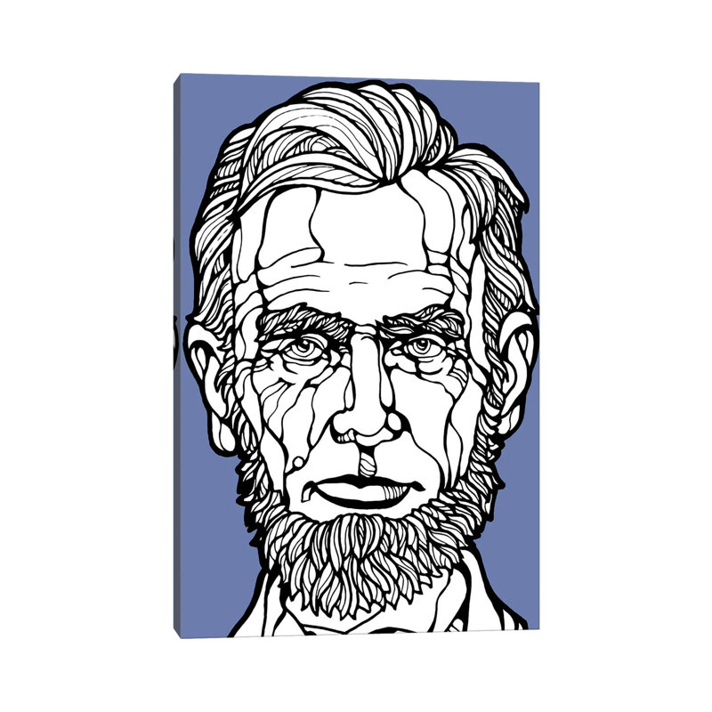 Abraham Lincoln Illustration par - Toile tendue, H 12 po x l 8 po x P 0,75 po
