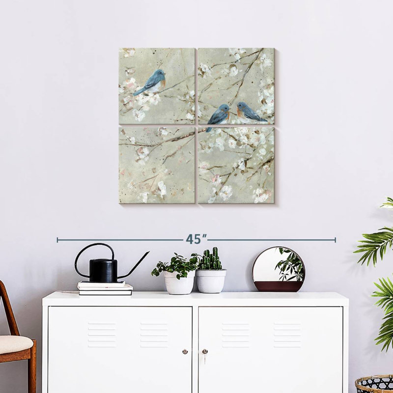 Mélodie de l'oiseau bleu Brampt, H 26 po x l 26 po