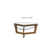 Walker Triangular Glass Top Wood Frame Coffee Table