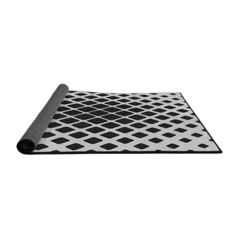 Tapis noir à motif géométrique Kisner, Rond 4 pi