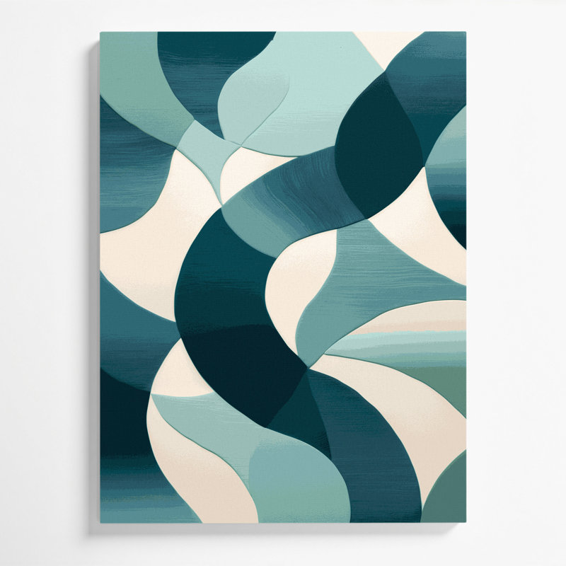 «Abstract Shapes 79», art mural sur toile bleue, H 30 po x l 20 po