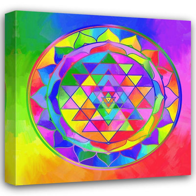 Dakota Fields Green, Howie Gallery Wrapped Canvas Art Titled: Sacred Geo Sri Yantra