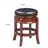 Sabi 24 inch Swivel Counter Stool, Solid Wood, Faux Leather-69426697-69426701-69426696