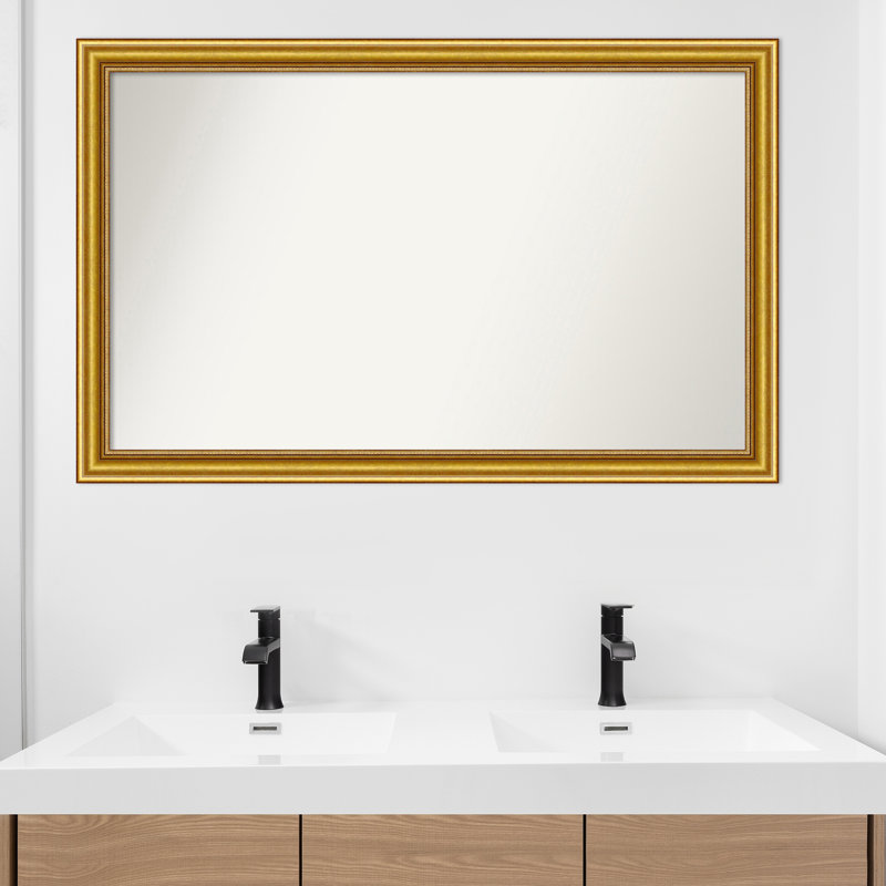 Townhouse Gold Non-Beveled Bathroom Wall Mirror, 27,75 po x 43,75 po