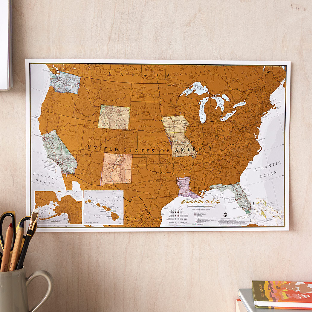 Roll-Down Scratch USA Print Maps International 