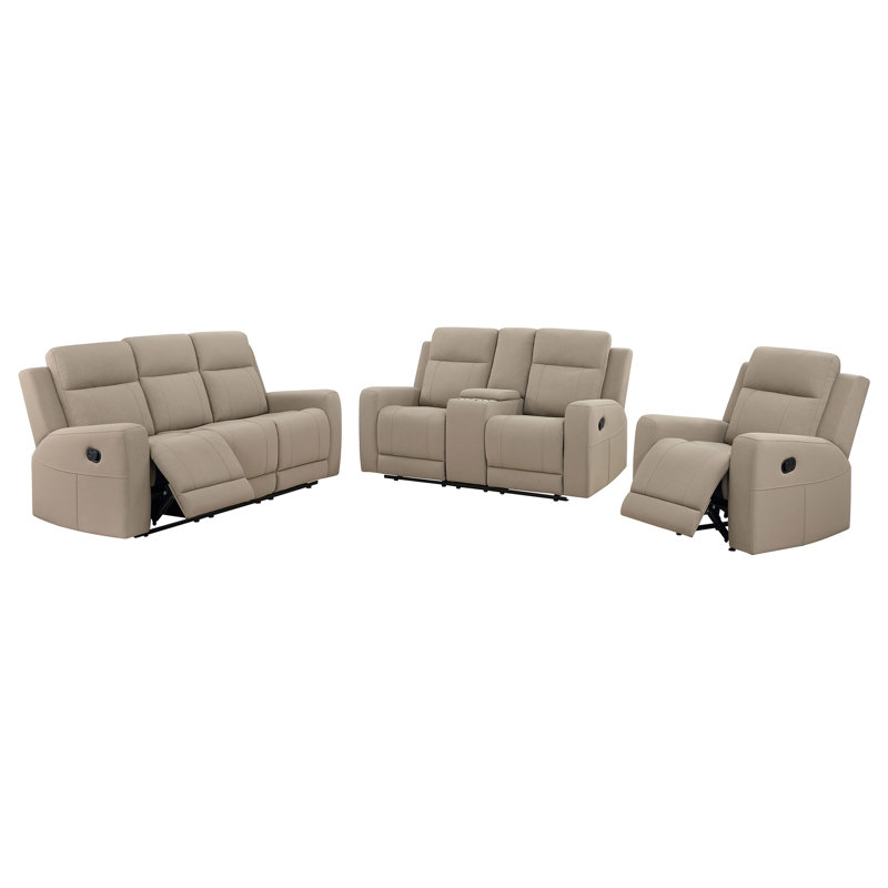 Ensemble de canapé inclinable 3 pièces Jessa, Taupe