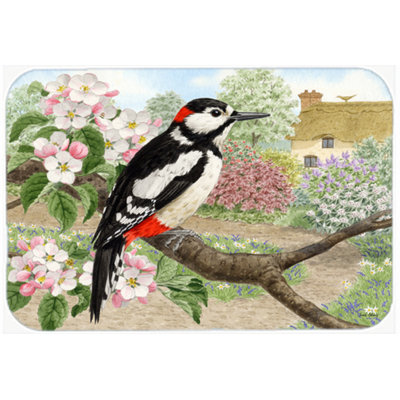 Caroline's Treasures Woodpecker Glass Cutting Board