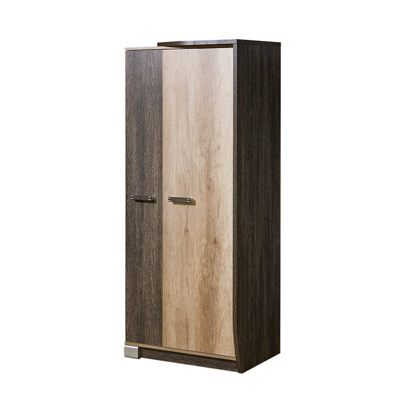 Edeltraudt 2 Door Solid + Manufactured Wood Wardrobe