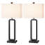 Lampes de table en métal de 28,5 po de hauteur avec port USB symétrique gauche et droit, ports USB-C, prise CA et base lourde-129183070