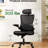 Ergonomic Game Chairs With Headrest Mesh Computer Desk Chair With Adjustable Lumbar Support Rolling Work Swivel Task Chairs With Wheel 3D Armrests