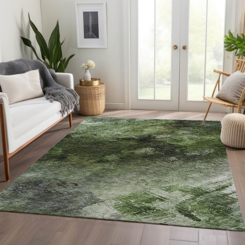 Tapis intérieur / extérieur en polyester tissé à la machine Decicco, Rectangle 5 pi x 7 pi 6 po