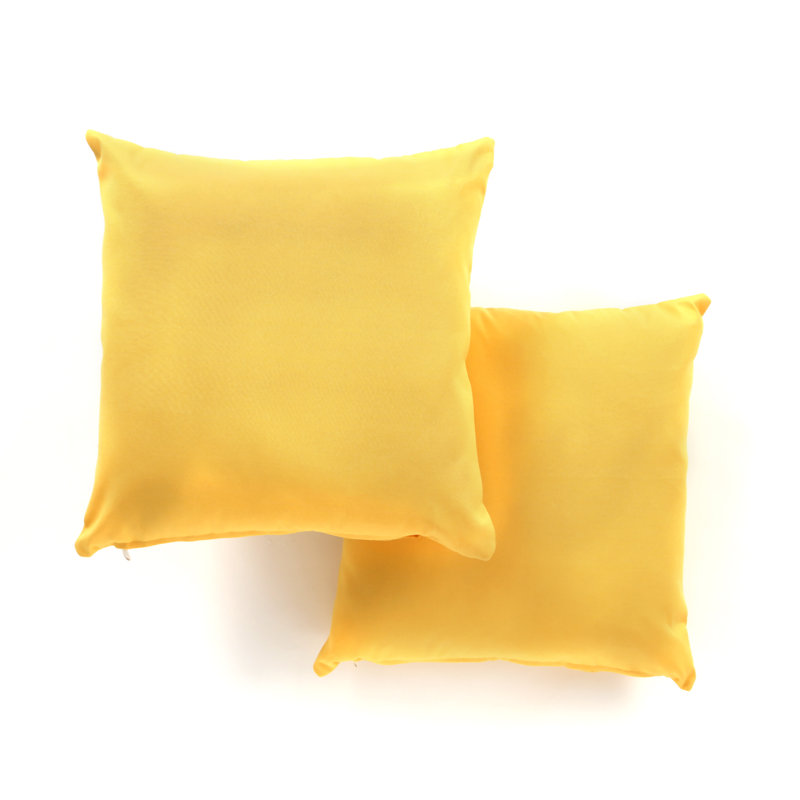 Cotton Blend Reversible Throw Pillow, Yellow