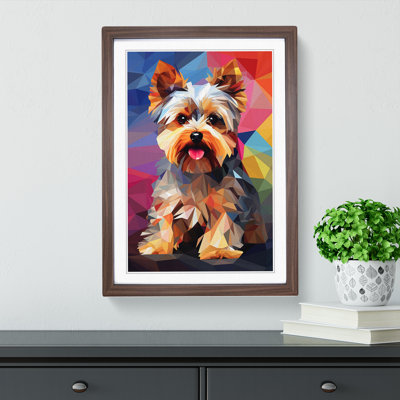 Yorkshire Terrier Orphism - Single Picture Frame Print on Wood