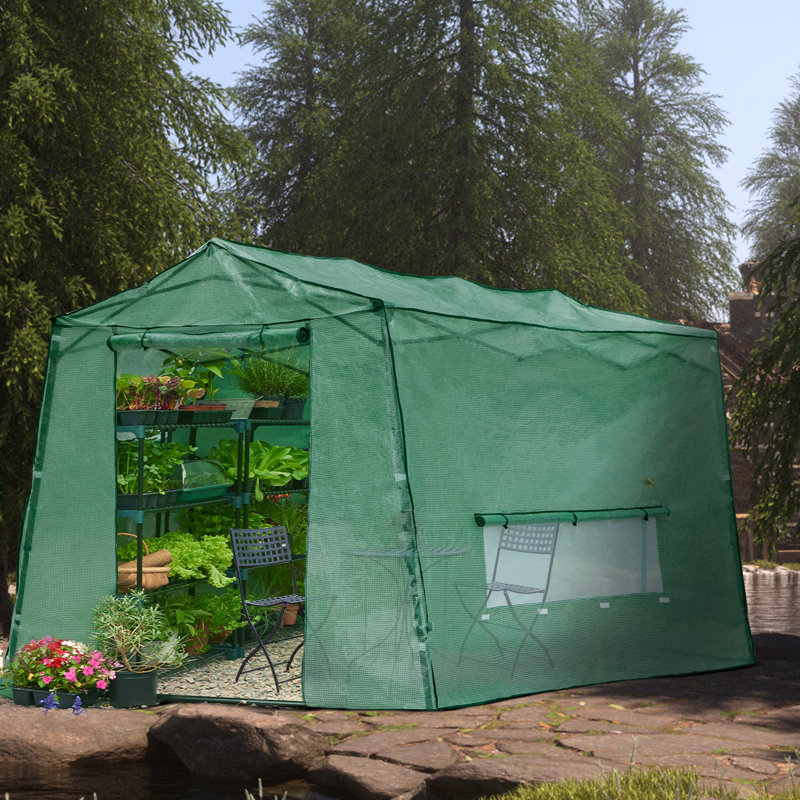 Serre de loisirs l 8,5 pi x P 11 pi Joyside, Vert, P 11,2 po x l 8,5 po x H 7,4 po