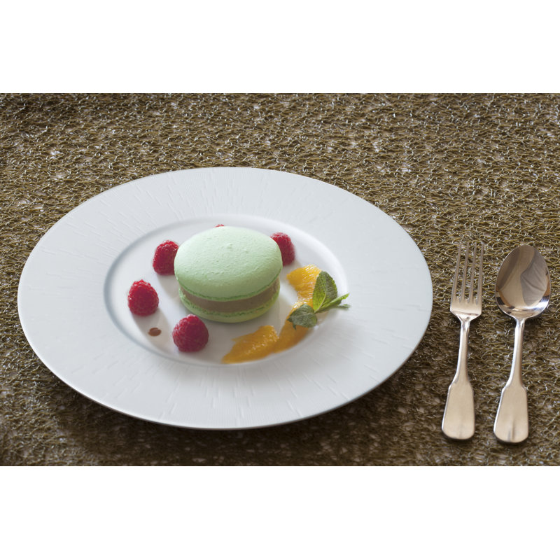 Infini Porcelain Salad/Dessert Plate, Platinum