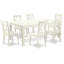 Ensemble de salle à manger 7 pièces 7 pièces 42 x 84 po, lin blanc-833420938-833420982-833420983