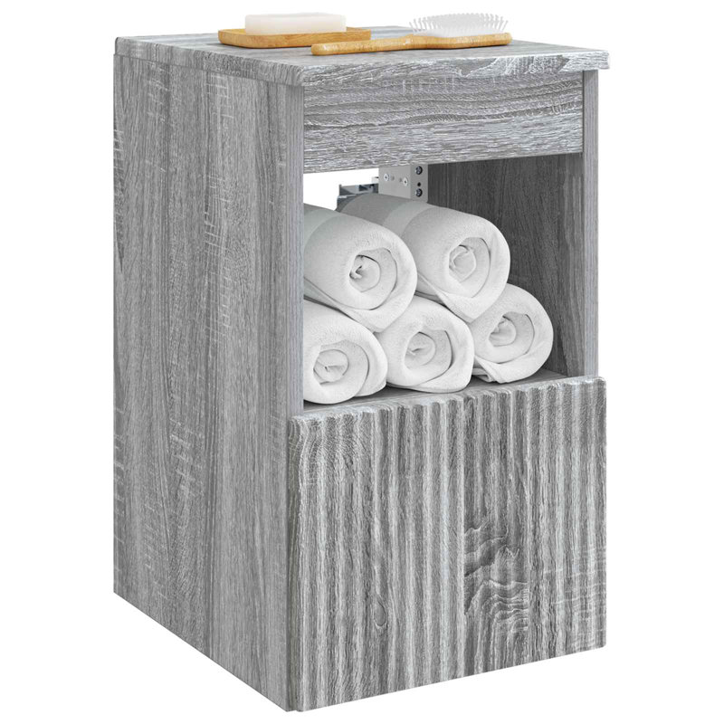 Bathroom Cabinet, 50cm H x 30cm W x 35cm D, Grey Sonoma