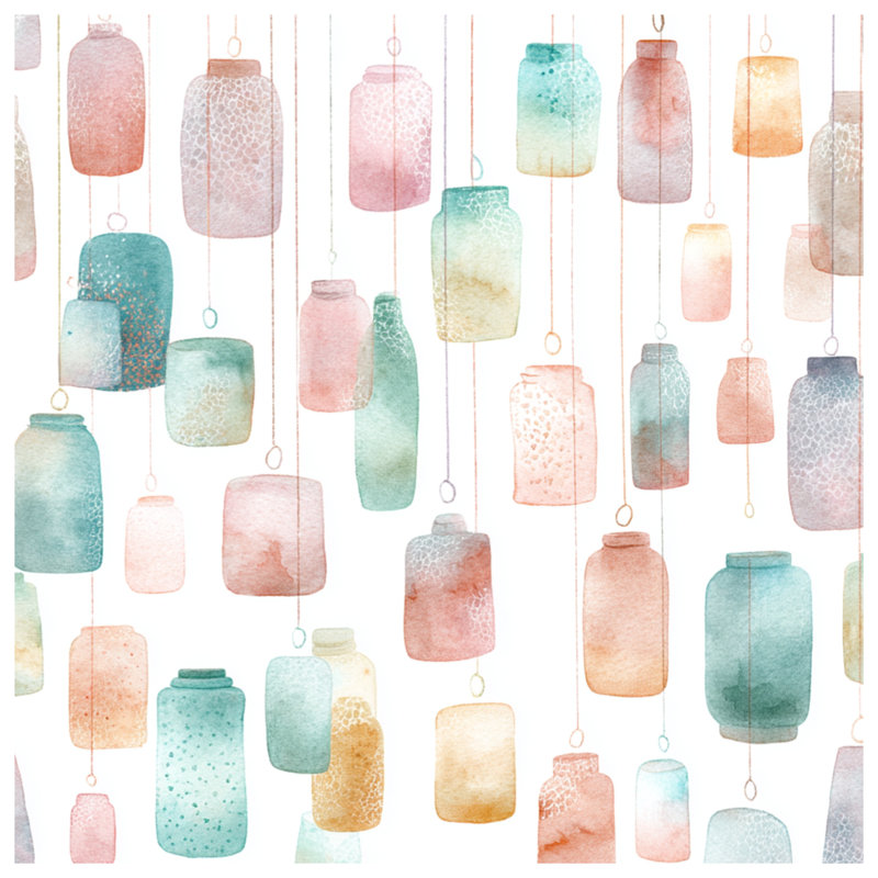 Watercolor Hanging Lanterns Window Curtains, Lanterns Sheer & Blockout Curtains - 1 Panel, 50" x 92" - 1 Panel, Blockout