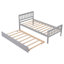 Lit simple avec couchette et plateforme, sans sommier, idéal pour les petites chambres et les espaces invités, gris-118038134