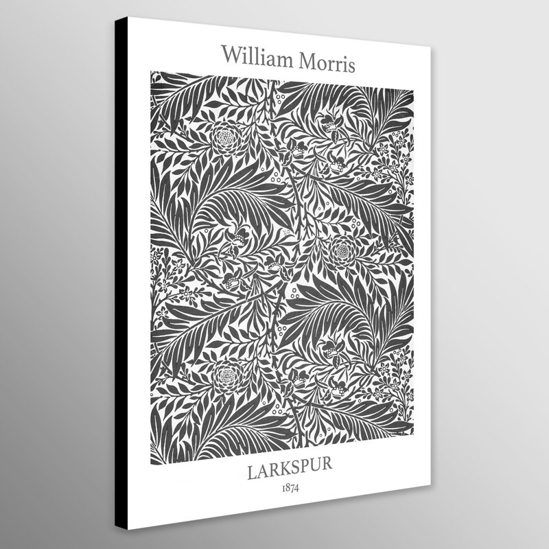 Larkspur Pattern By William Morris (1874) by William Morris - Print on Canvas, 117cm H x 81cm W x 4cm D