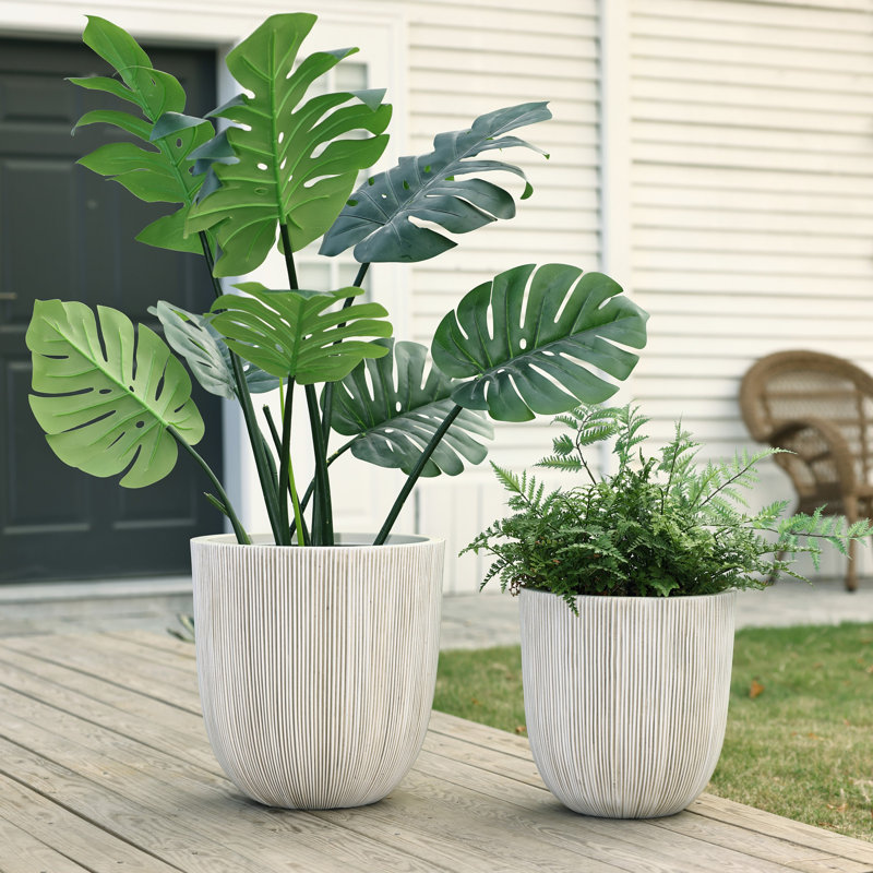 Ensemble de pots à fleurs 2 pièces, Blanc