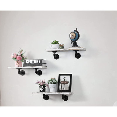 Adamczak 3 Piece Solid Wood Floating Shelf