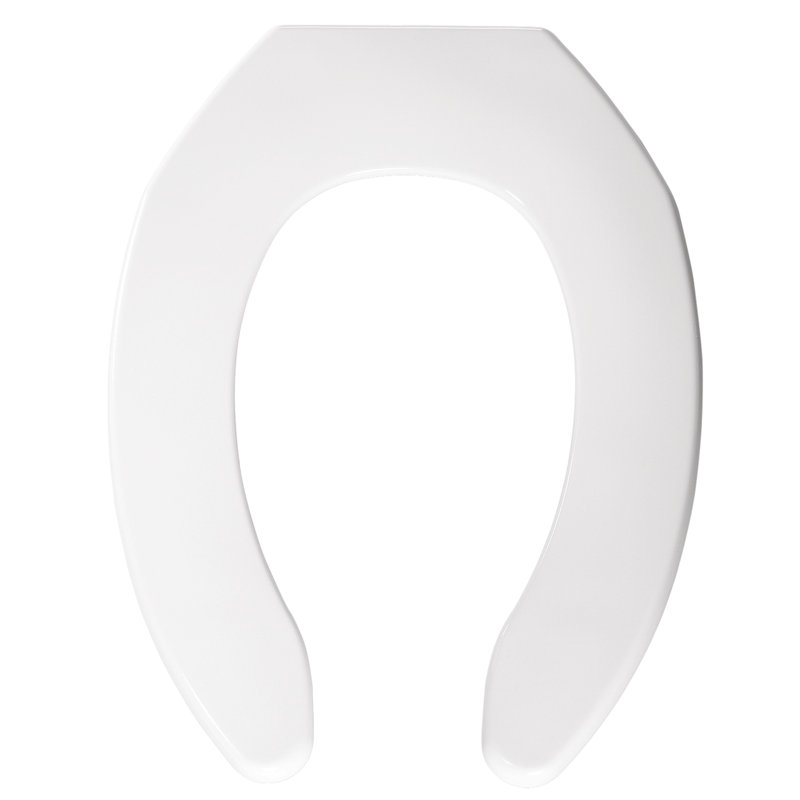 Siège de toilette ouvert avant robuste CHURCH 255, sans couvercle, allongé, plastique, blanc
