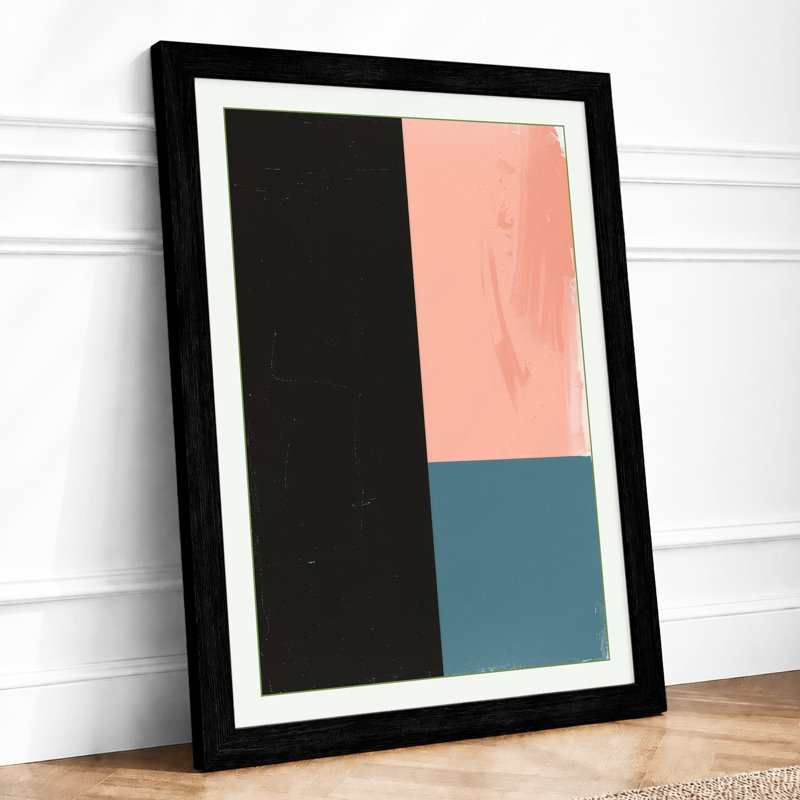 Divided Space Minimalist - Framed Print, A4 - 29.7 x 21.0 cm, Black