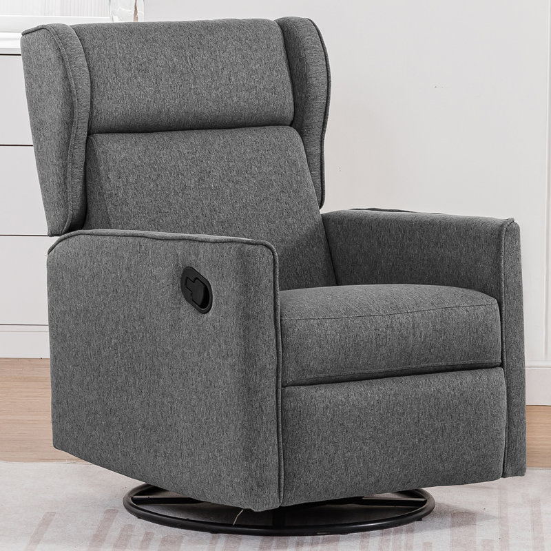 Rocking Recliner Chair, Swivel Glider Reclining Single Sofa Manual Rocker Recliners, Nursery Rocking Chairs With Upholstered Seating For Living Room Office