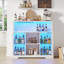 Wine Cabinet with RGB Lighting, Charging Station, 4 Removable Wine Racks (Exclude Refrigerator)-1174732078