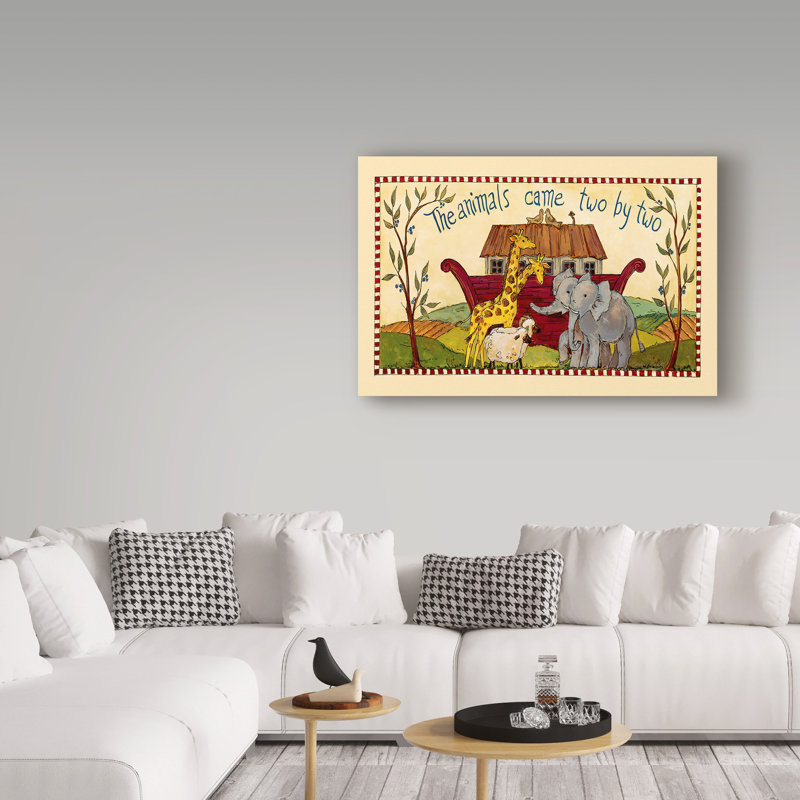 'Two by Two' Textual Art on Wrapped Canvas, 12" H x 19" W x 2" D