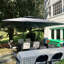 Parasol inclinable rectangulaire en porte-à-faux à double sommet 9 pi x 12 pi avec base et rotation à 360 ° Gertha, gris-1310057533