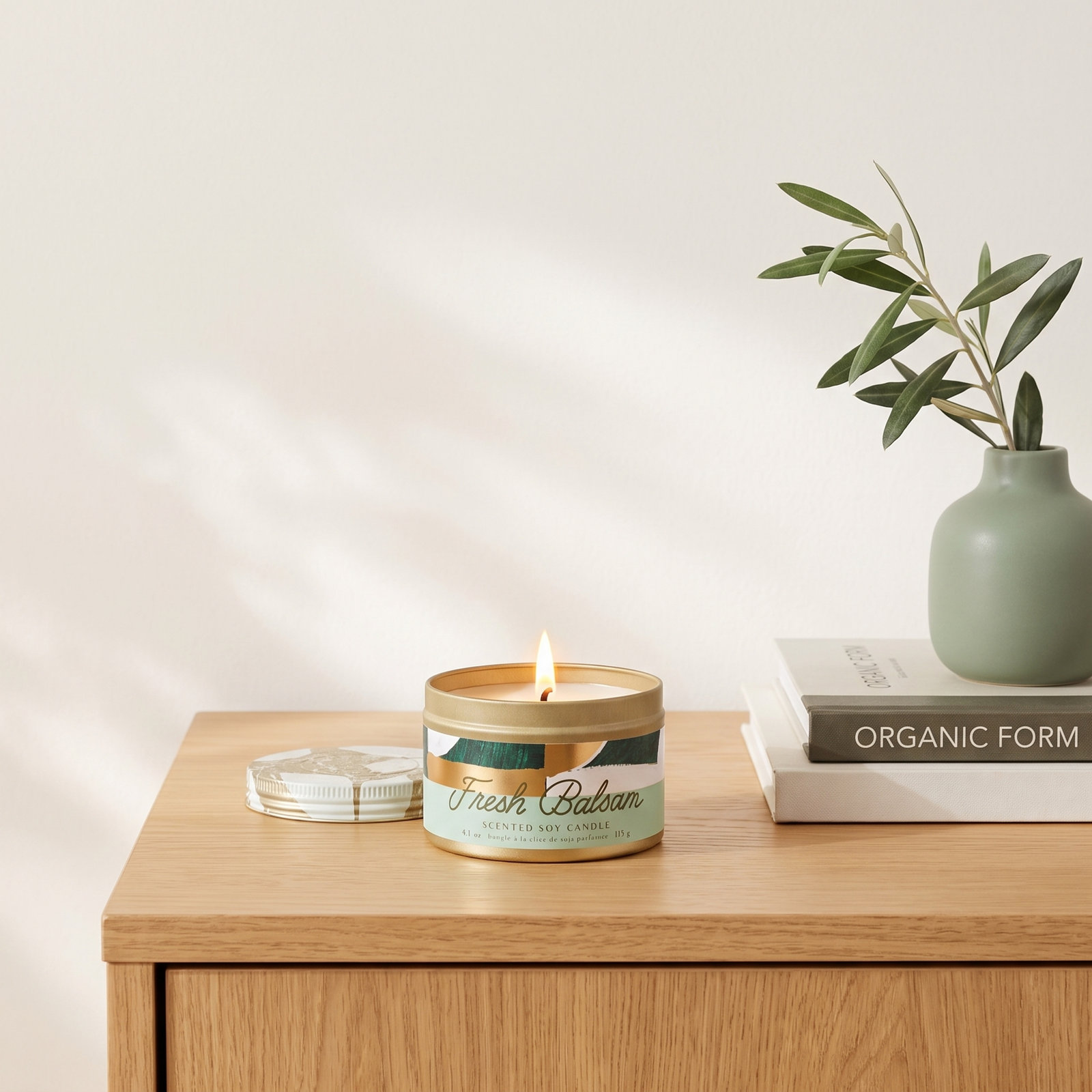 Fresh Balsam Scented Candle, Small Tin