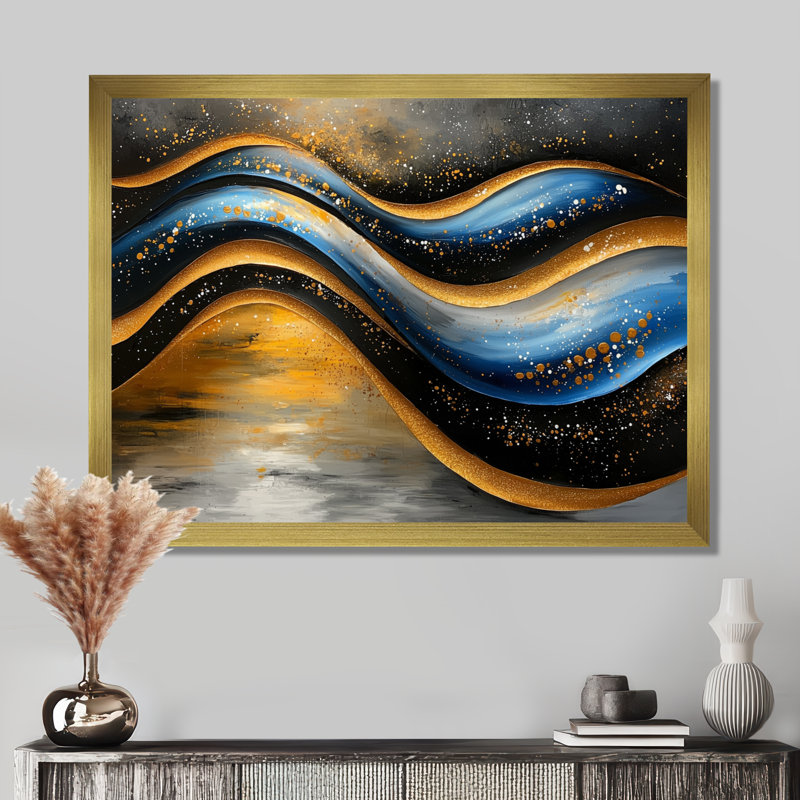 Robicheaux Golden Blue Wave, Reproduction encadrée d'une seule photo, H 30 po x l 40 po, Doré