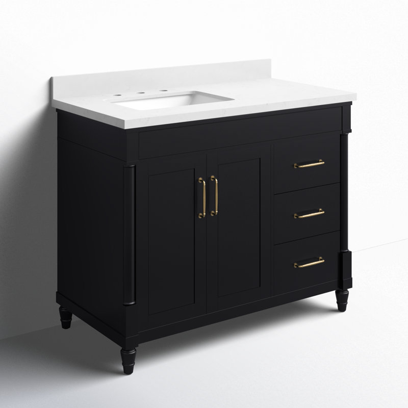 Meuble-lavabo simple 42 po Burdick, Noir Impress