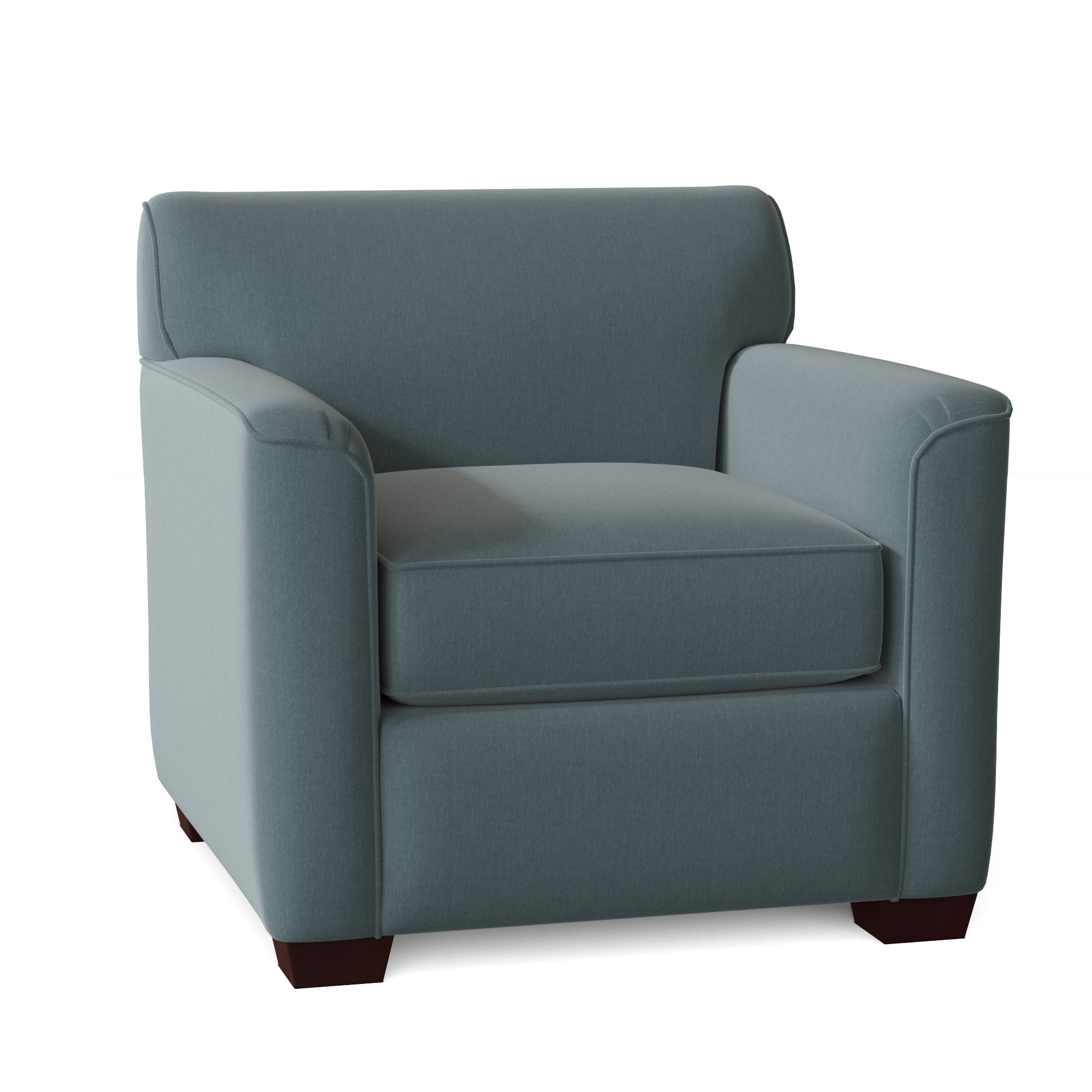 Keaton Upholstered Armchair, Peyton 22 Blue Performance Twill, No