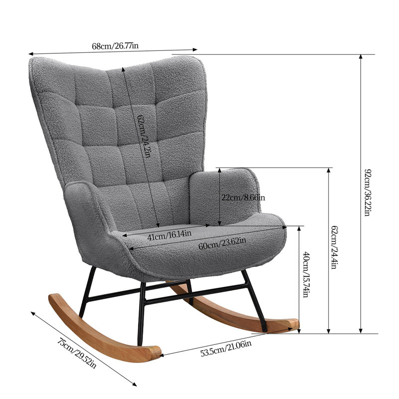 Rocking Chair, Dark Grey