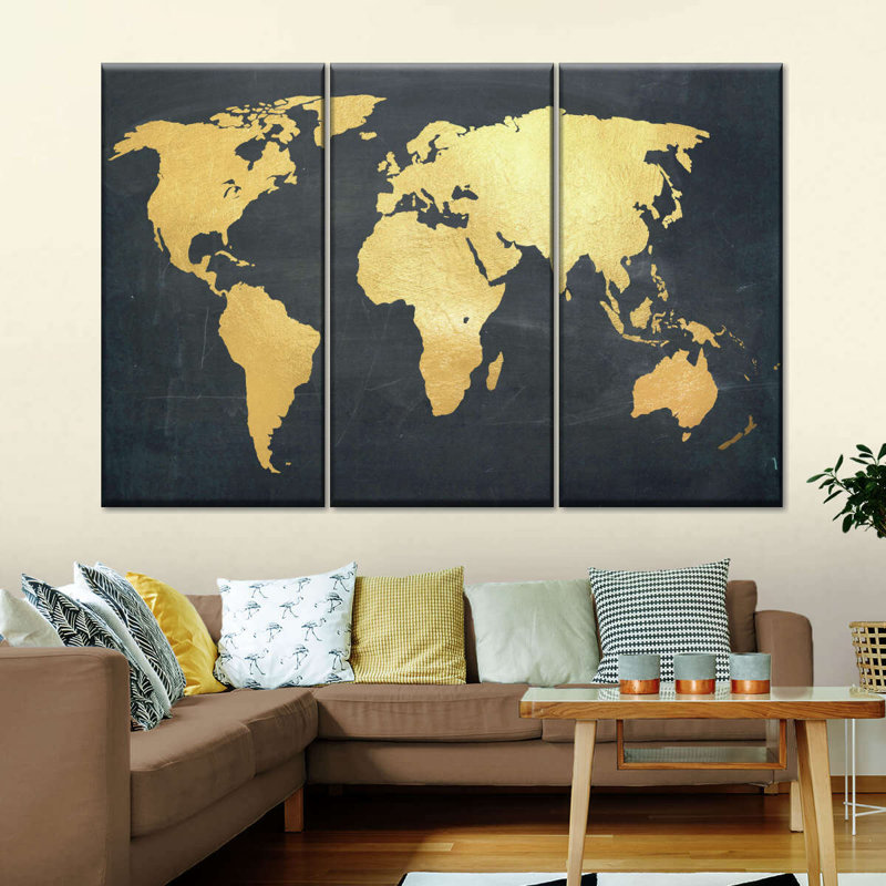 «Adventure Awaits World Map», reproduction sur toile, H 38 po x l 24 po x P 1,25 po