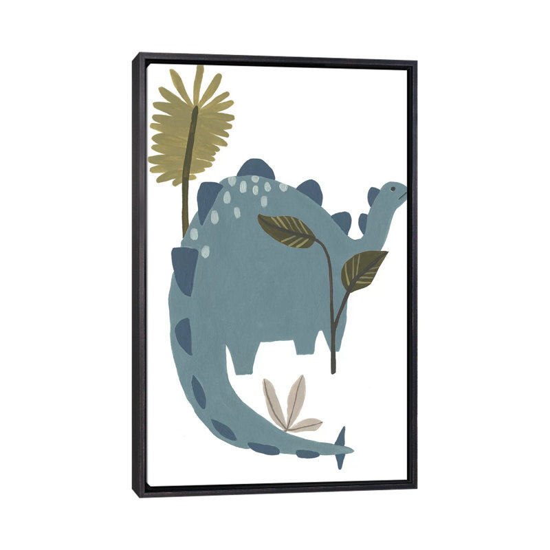 Décoration murale Mighty Dino I Kids, H 26 po x l 18 po x 1,5 po, Toile avec cadre noir patiné