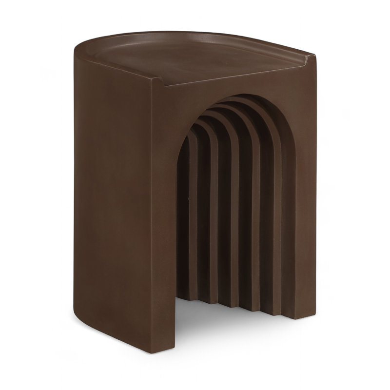 Avenda Indoor/Outdoor Concrete End Table, Brown