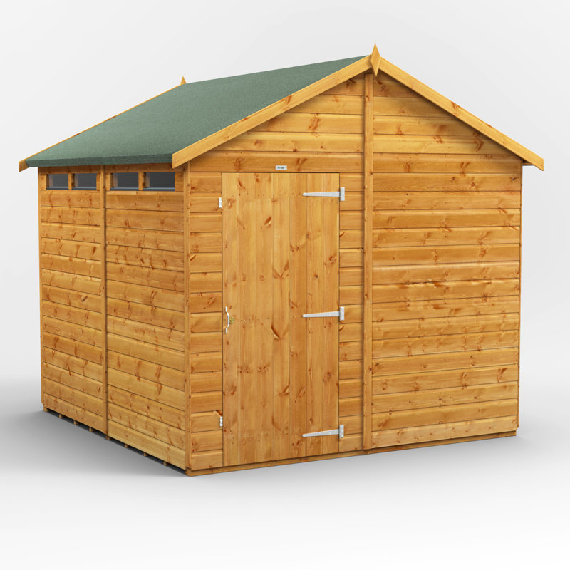 Powersheds 8 x 8ft Timber Tongue & Groove Security Apex Garden Shed