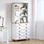 Hutch With Drawer 91 X 40 X 200.5 Cm Solid Pine Wood-764939403