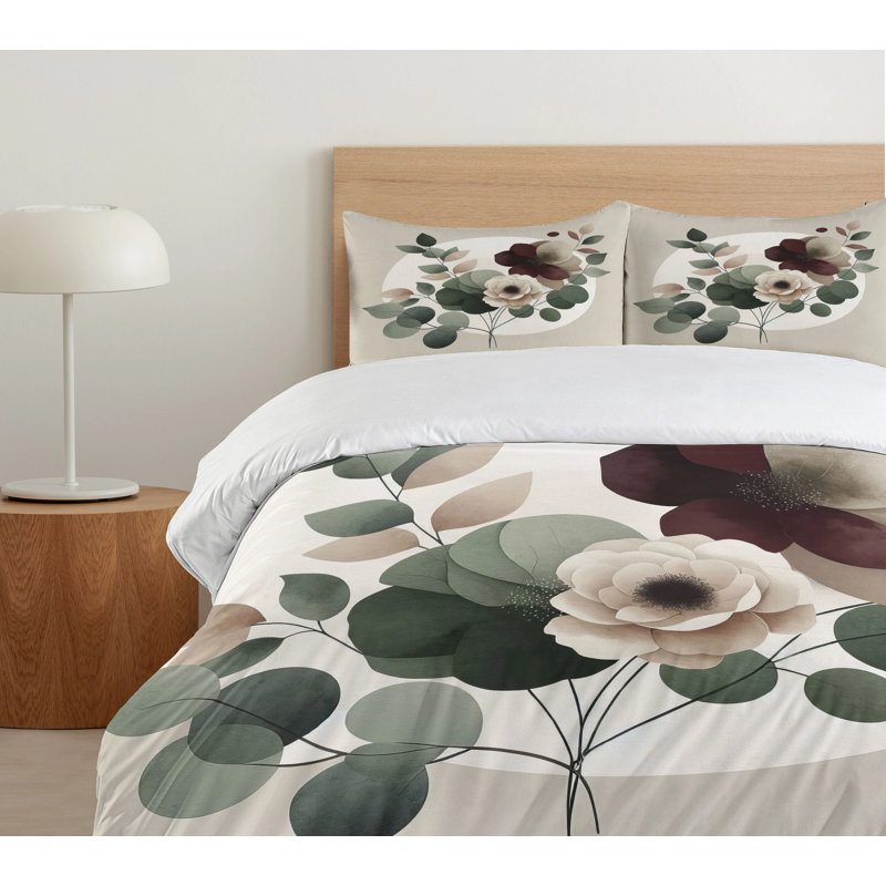 Monstera Duvet Cover, California King Duvet Cover + 2 Standard Shams