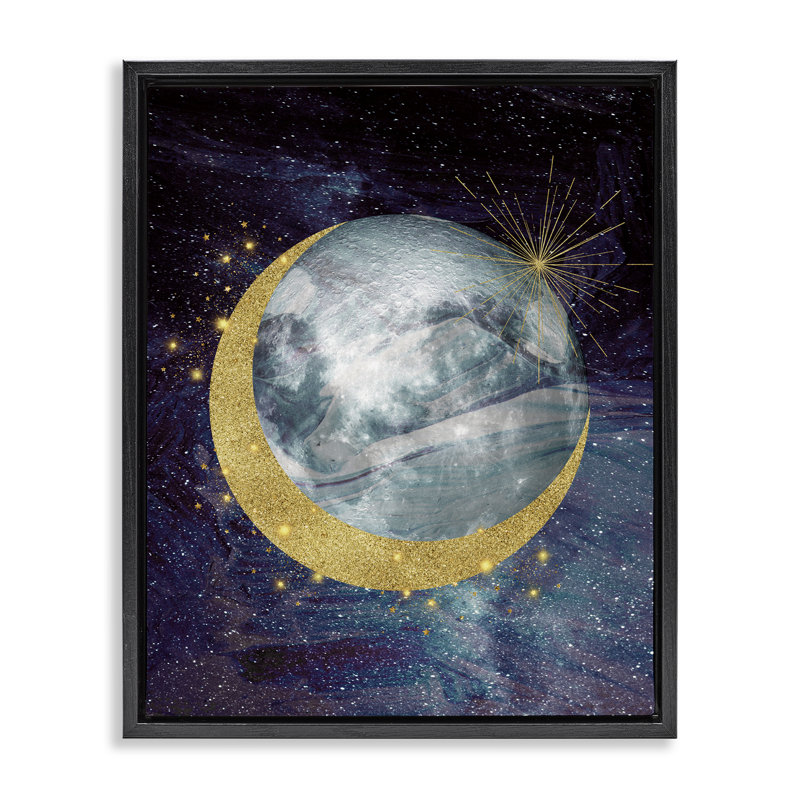 Cadre flottant Cosmic Shimmer Moon, design par Daniela Santiago, H 21 po x l 17 po, Cadre flottant noir de jais