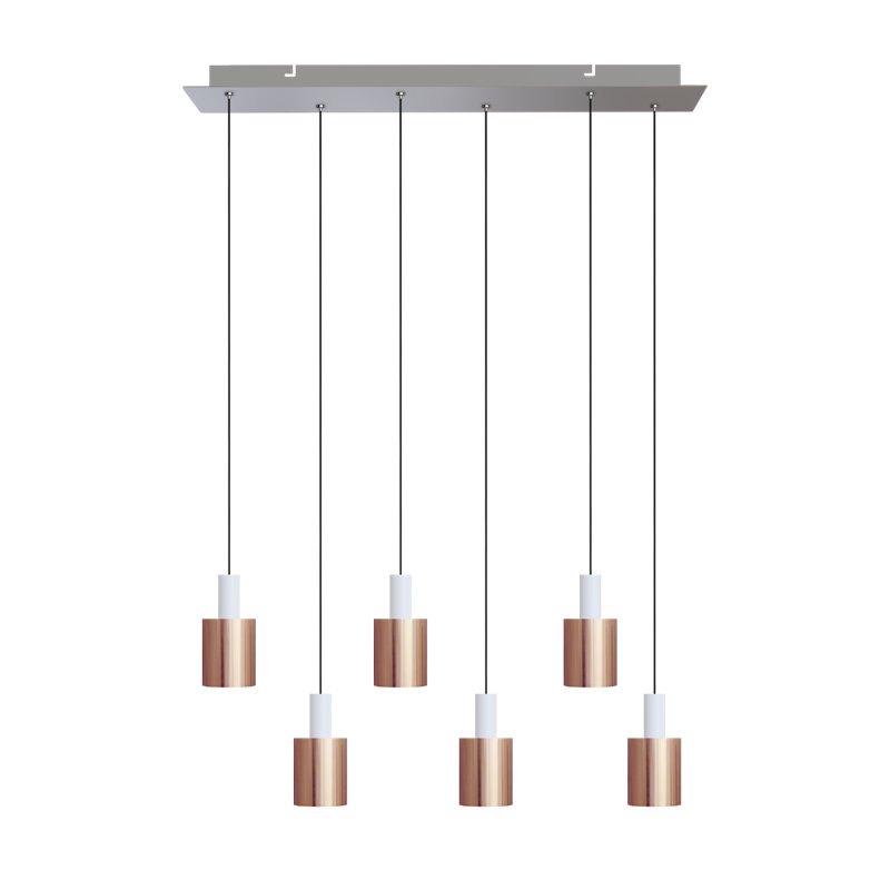 Essoura 6 - Light Cluster Pendant, White/Copper