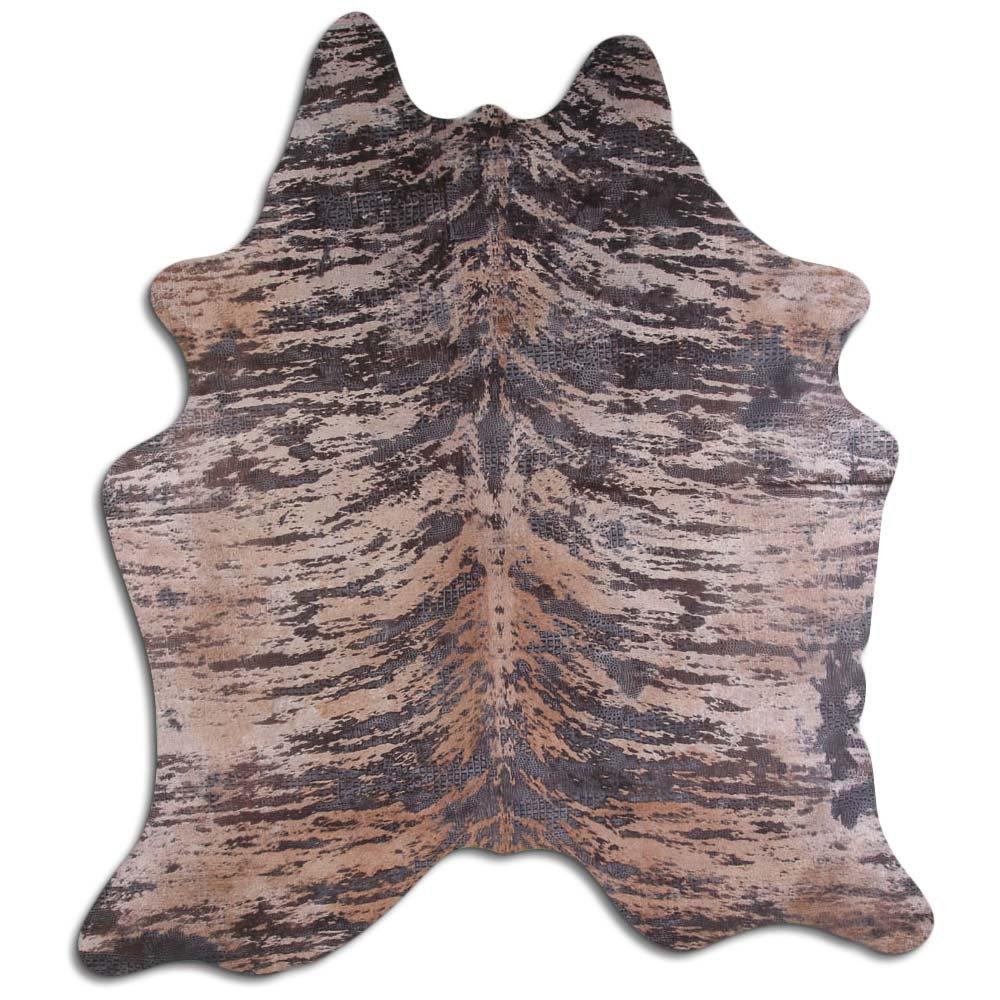 Union Rustic ACID WASHED HAIR ON Cowhide RUG DISTRESSED BRINDLE CROC ...